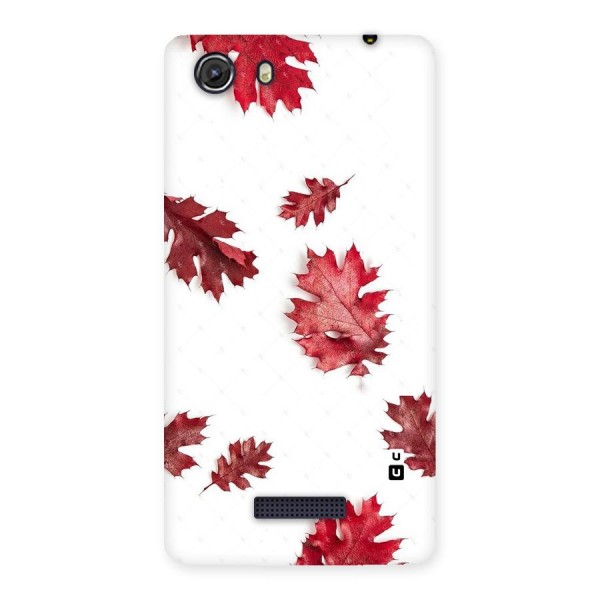 Red Appealing Autumn Leaves Back Case for Micromax Unite 3