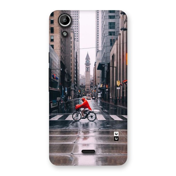 Red Bicycle Street Back Case for Micromax Canvas Selfie Lens Q345