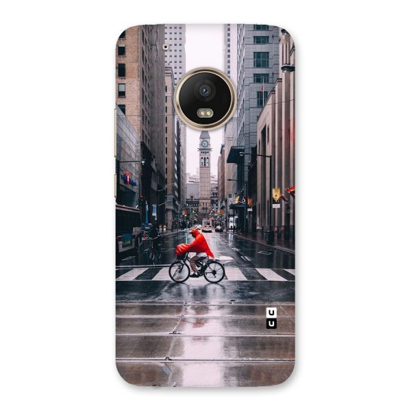 Red Bicycle Street Back Case for Moto G5 Plus