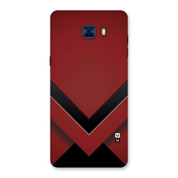 Red Black Fold Back Case for Galaxy C7 Pro