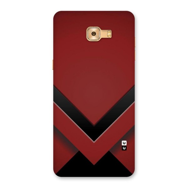 Red Black Fold Back Case for Galaxy C9 Pro