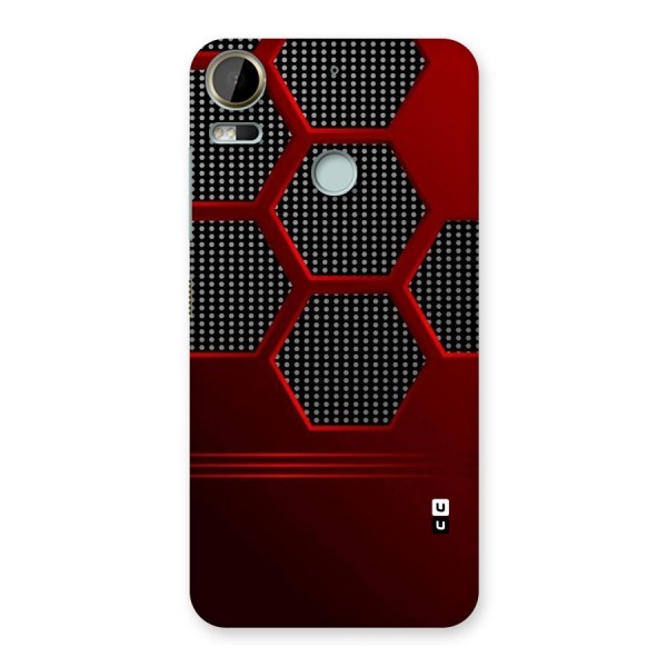 Red Black Hexagons Back Case for Desire 10 Pro
