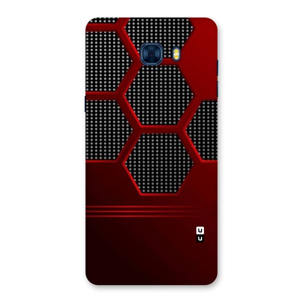 Red Black Hexagons Back Case for Galaxy C7 Pro