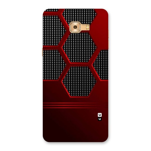 Red Black Hexagons Back Case for Galaxy C9 Pro