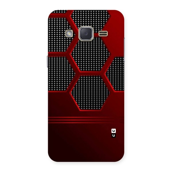 Red Black Hexagons Back Case for Galaxy J2