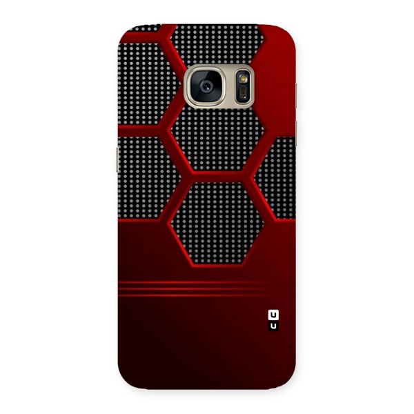 Red Black Hexagons Back Case for Galaxy S7