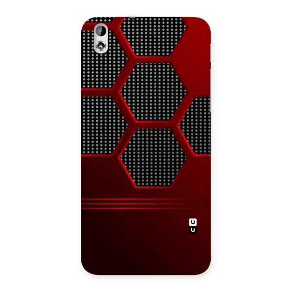 Red Black Hexagons Back Case for HTC Desire 816g