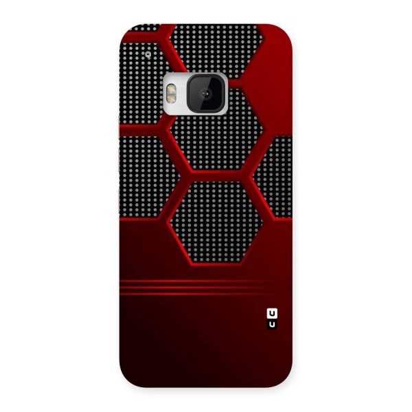 Red Black Hexagons Back Case for HTC One M9