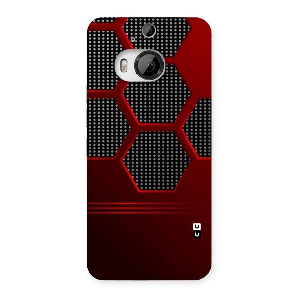 Red Black Hexagons Back Case for HTC One M9 Plus