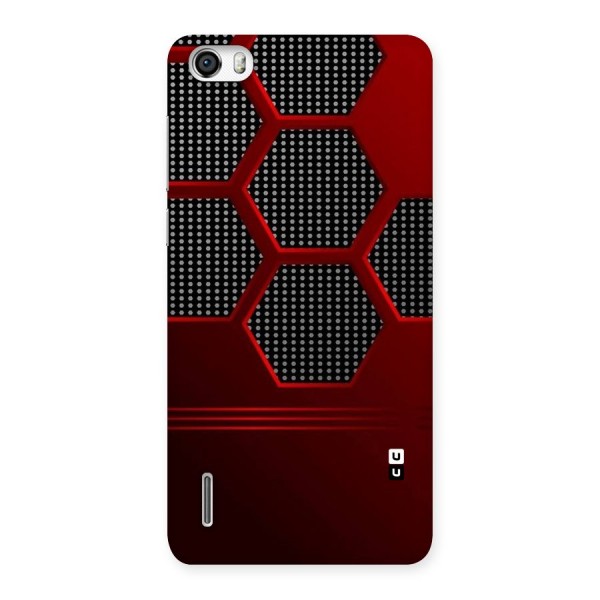 Red Black Hexagons Back Case for Honor 6