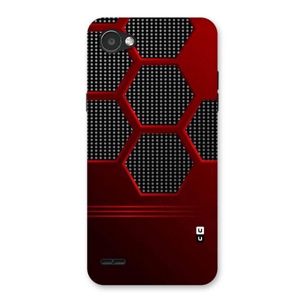 Red Black Hexagons Back Case for LG Q6