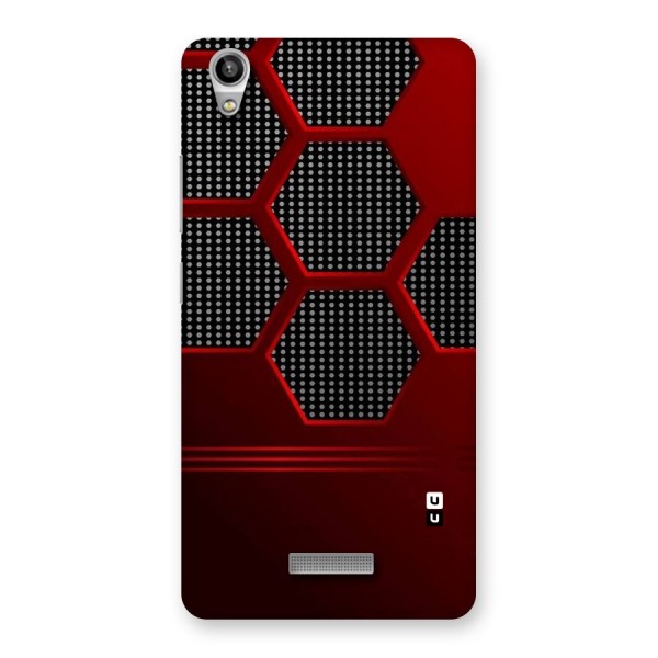 Red Black Hexagons Back Case for Lava-Pixel-V1