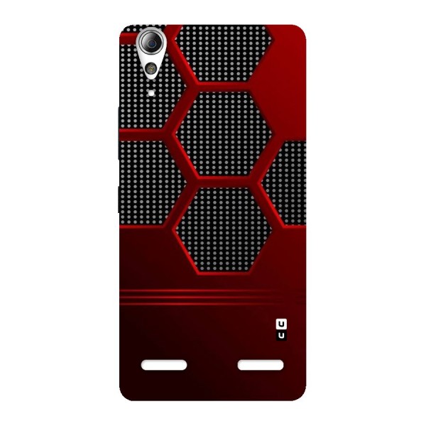 Red Black Hexagons Back Case for Lenovo A6000 Plus