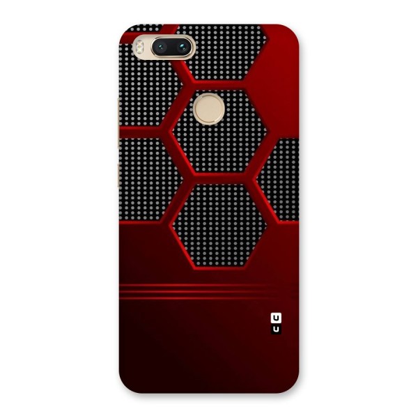 Red Black Hexagons Back Case for Mi A1