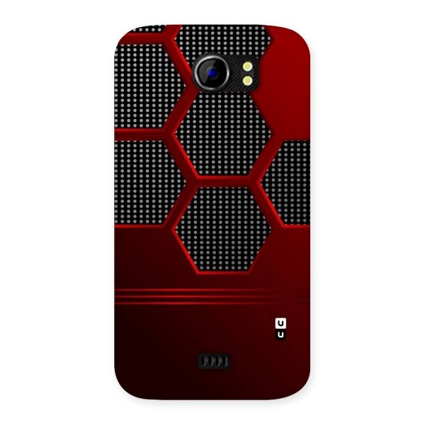 Red Black Hexagons Back Case for Micromax Canvas 2 A110