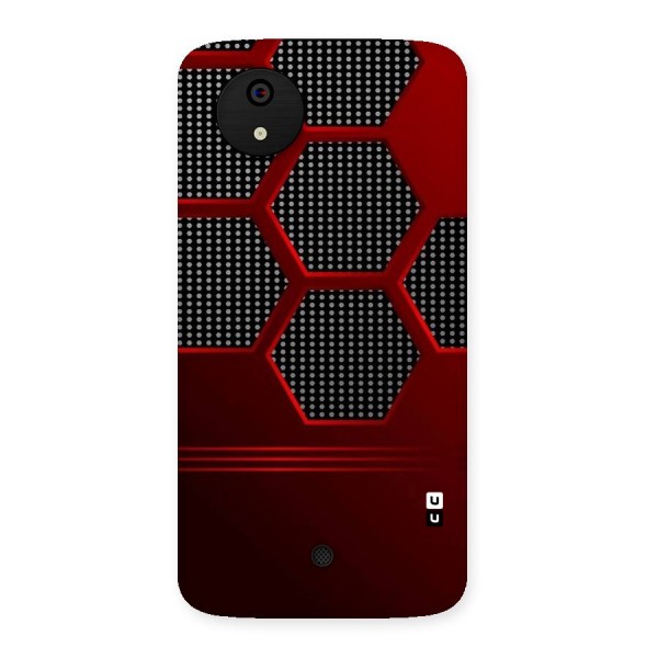 Red Black Hexagons Back Case for Micromax Canvas A1