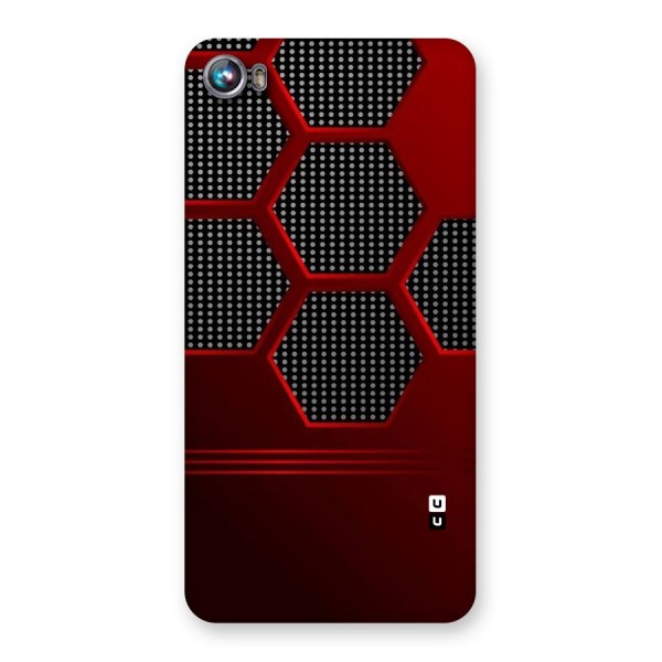 Red Black Hexagons Back Case for Micromax Canvas Fire 4 A107