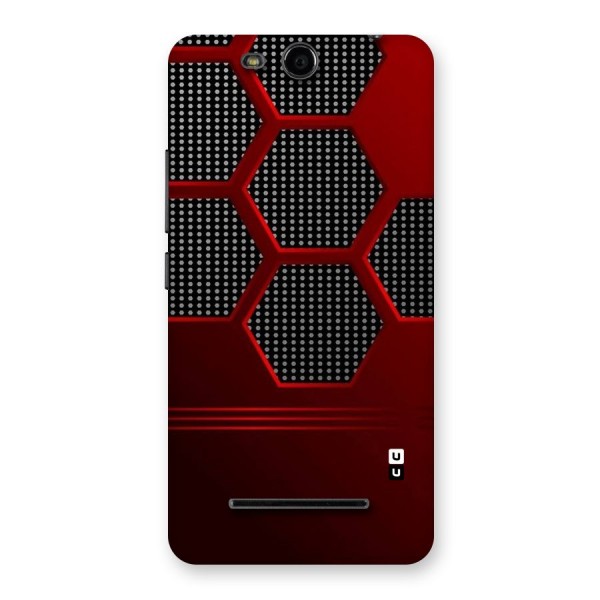 Red Black Hexagons Back Case for Micromax Canvas Juice 3 Q392