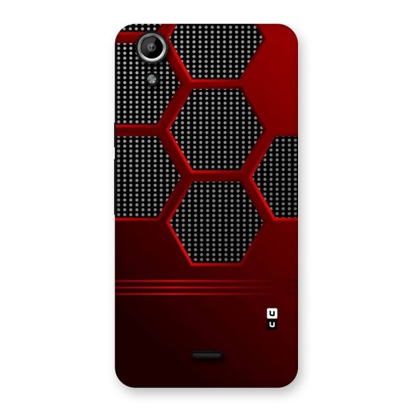 Red Black Hexagons Back Case for Micromax Canvas Selfie Lens Q345
