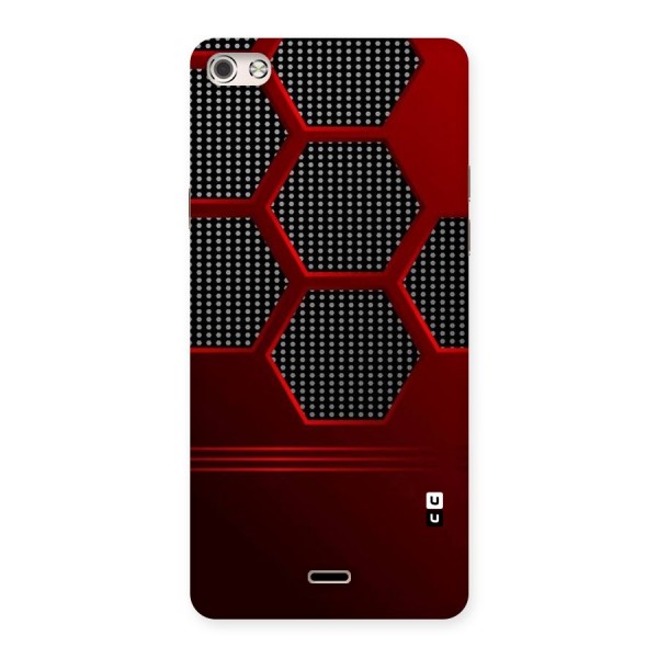 Red Black Hexagons Back Case for Micromax Canvas Silver 5