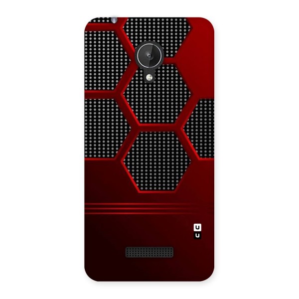 Red Black Hexagons Back Case for Micromax Canvas Spark Q380