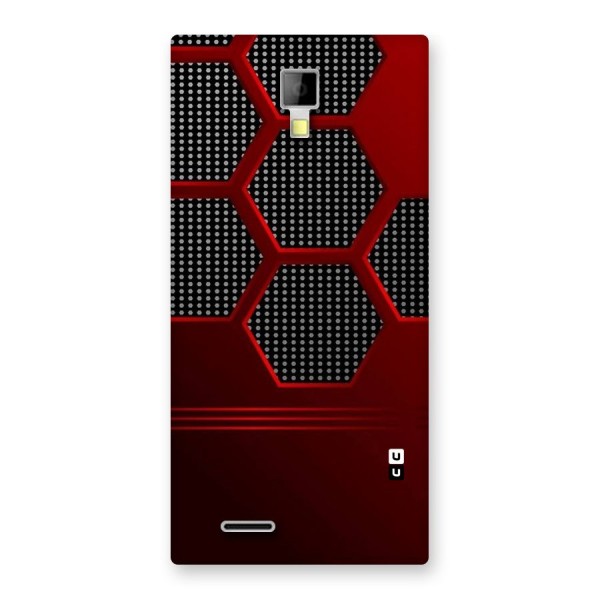Red Black Hexagons Back Case for Micromax Canvas Xpress A99