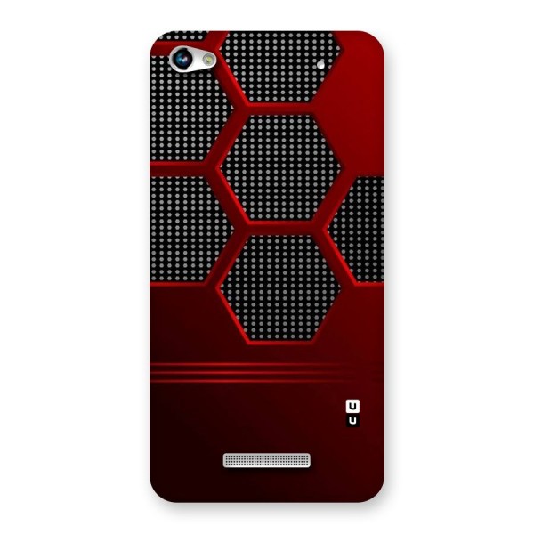 Red Black Hexagons Back Case for Micromax Hue 2