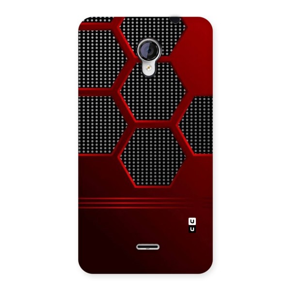 Red Black Hexagons Back Case for Micromax Unite 2 A106