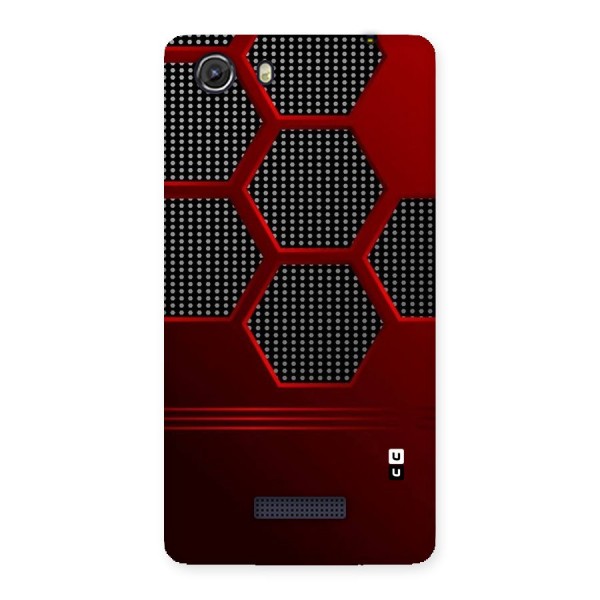 Red Black Hexagons Back Case for Micromax Unite 3