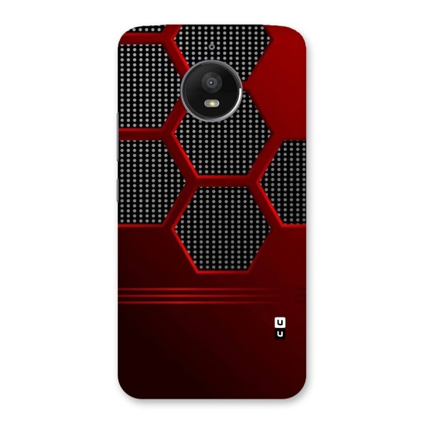 Red Black Hexagons Back Case for Moto E4 Plus