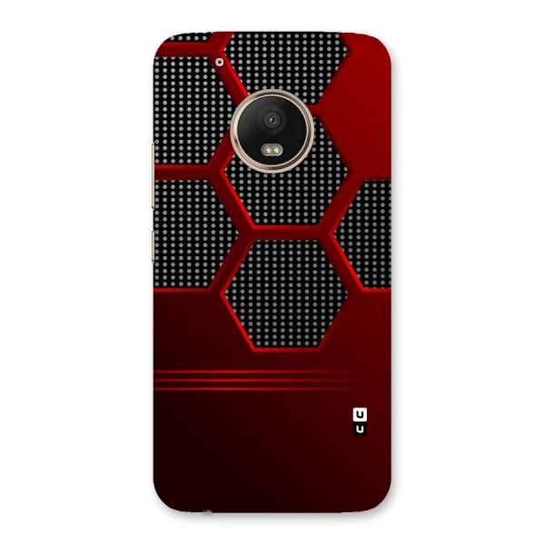 Red Black Hexagons Back Case for Moto G5 Plus