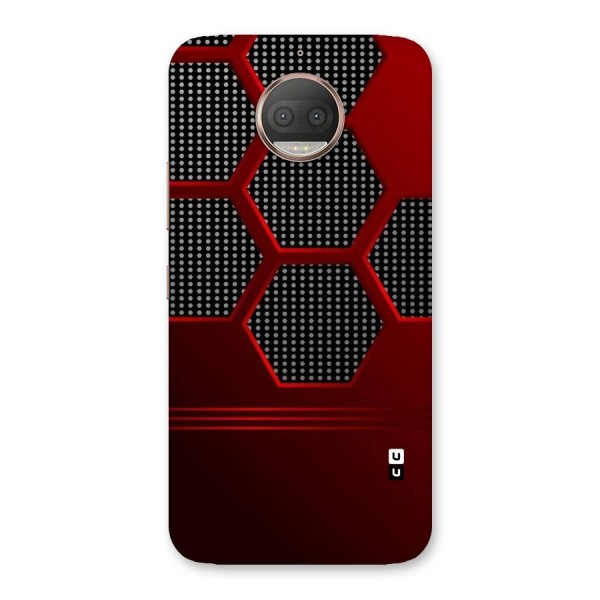 Red Black Hexagons Back Case for Moto G5s Plus