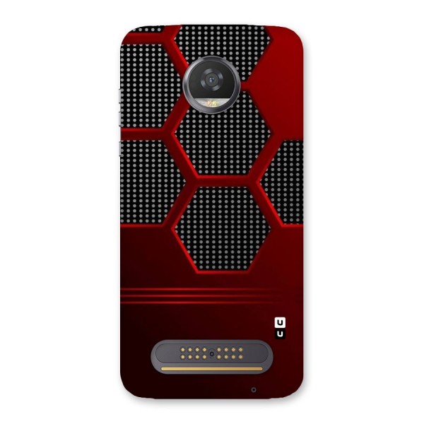 Red Black Hexagons Back Case for Moto Z2 Play