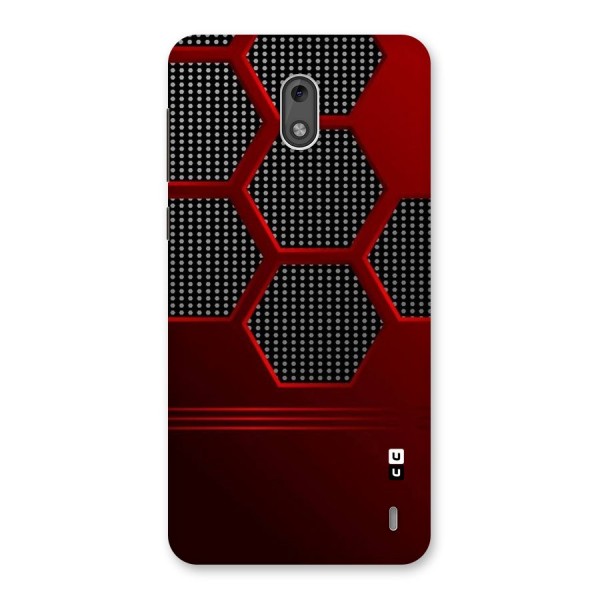 Red Black Hexagons Back Case for Nokia 2