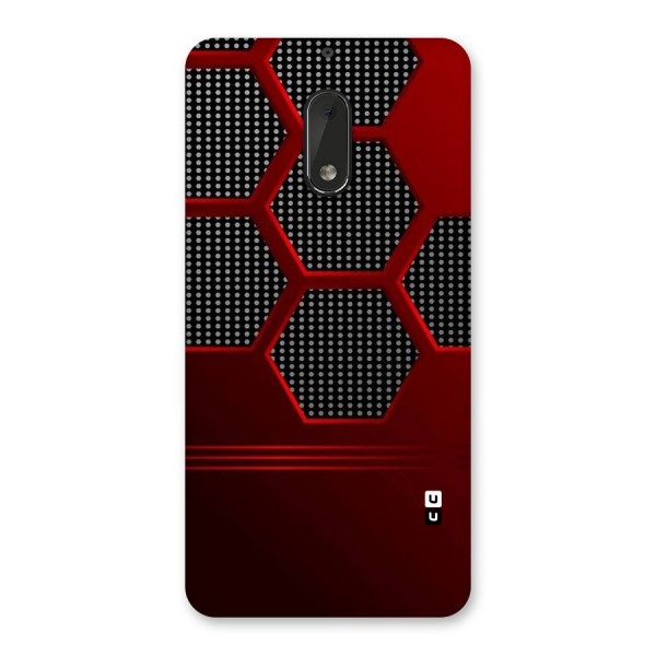 Red Black Hexagons Back Case for Nokia 6