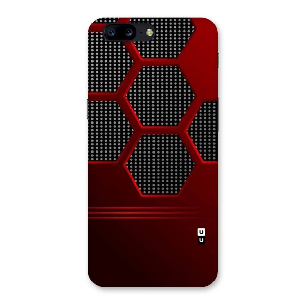 Red Black Hexagons Back Case for OnePlus 5