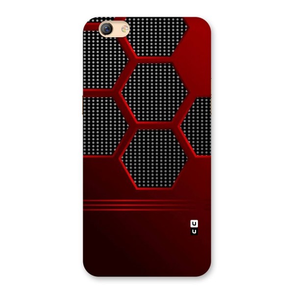 Red Black Hexagons Back Case for Oppo F3 Plus