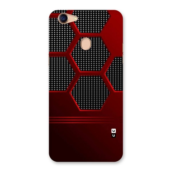 Red Black Hexagons Back Case for Oppo F5