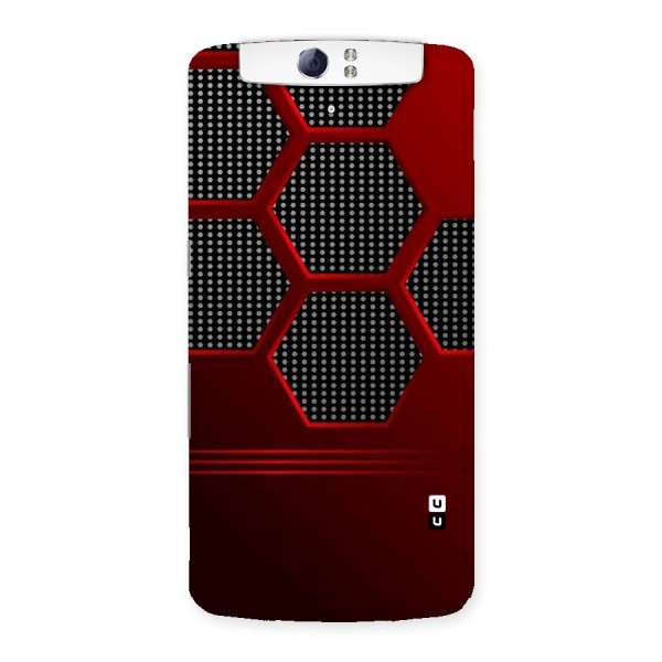 Red Black Hexagons Back Case for Oppo N1