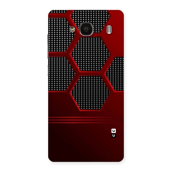 Red Black Hexagons Back Case for Redmi 2 Prime