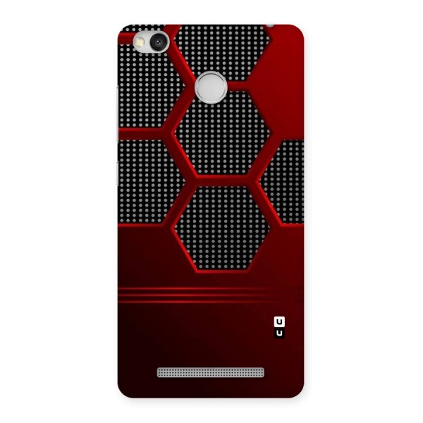 Red Black Hexagons Back Case for Redmi 3S Prime