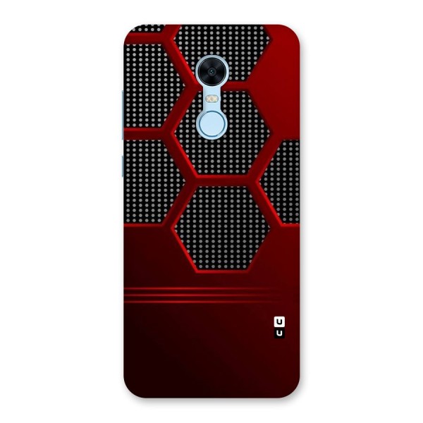 Red Black Hexagons Back Case for Redmi Note 5