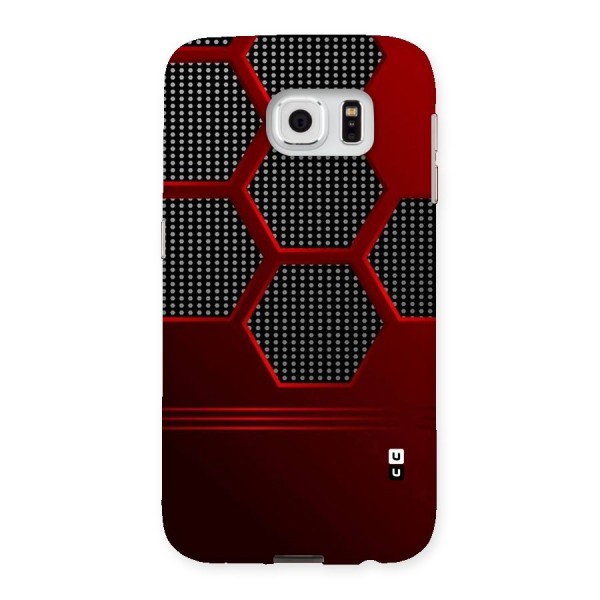 Red Black Hexagons Back Case for Samsung Galaxy S6