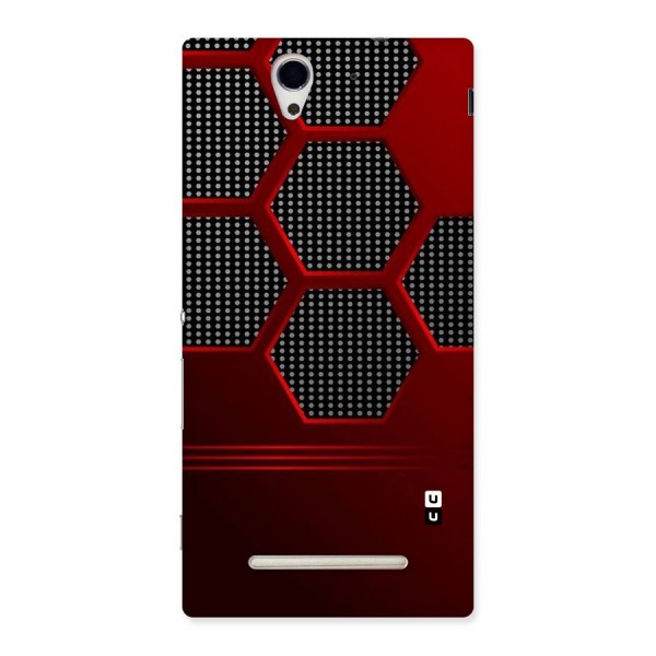 Red Black Hexagons Back Case for Sony Xperia C3