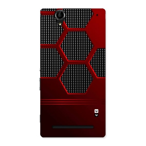 Red Black Hexagons Back Case for Sony Xperia T2