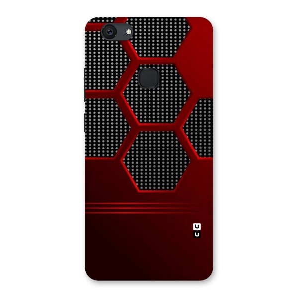 Red Black Hexagons Back Case for Vivo V7 Plus