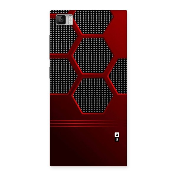 Red Black Hexagons Back Case for Xiaomi Mi3