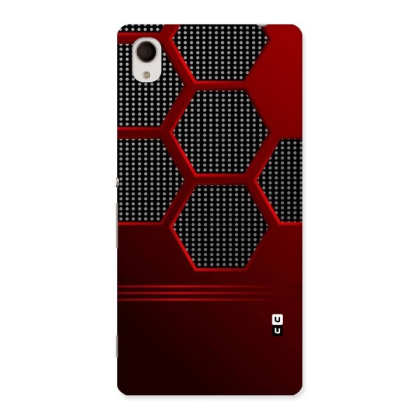 Red Black Hexagons Back Case for Xperia M4 Aqua
