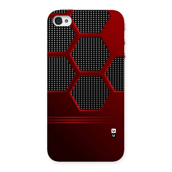 Red Black Hexagons Back Case for iPhone 4 4s
