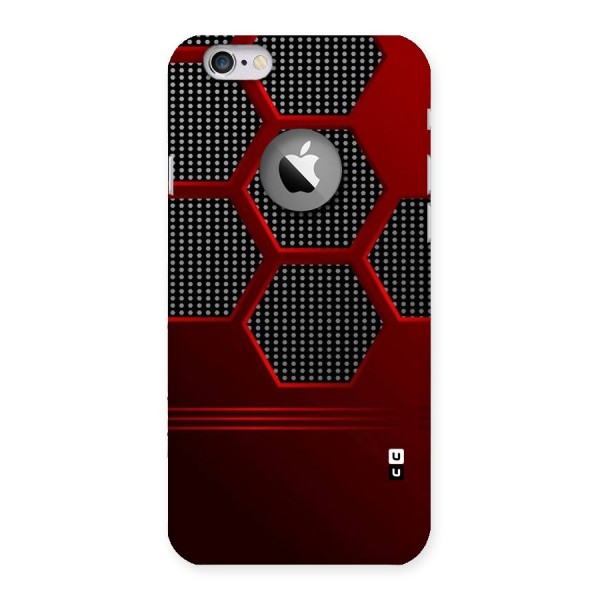 Red Black Hexagons Back Case for iPhone 6 Logo Cut